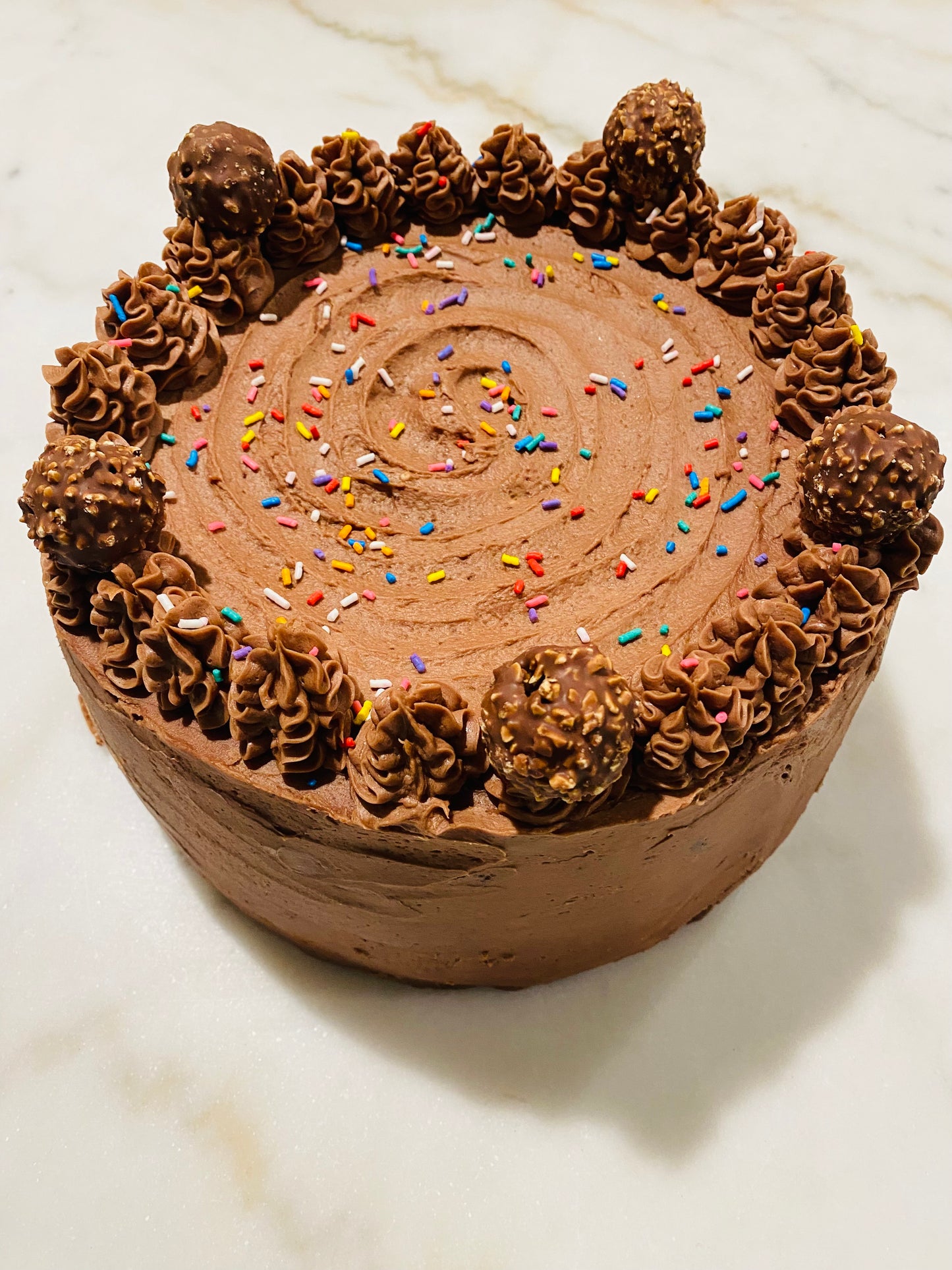 Chocolate cake with Ferrero Rocher