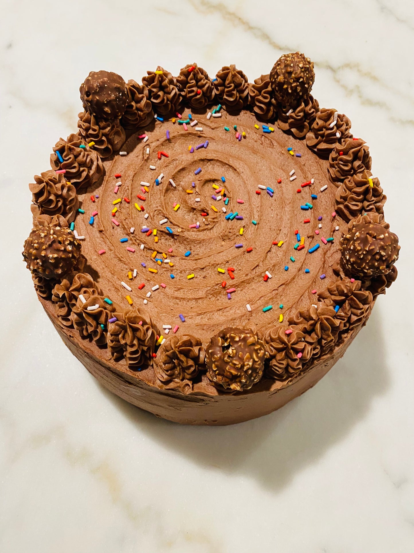 Chocolate cake with Ferrero Rocher